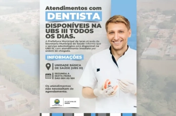 DENTISTA DISPONÍVEL TODOS OS DIAS