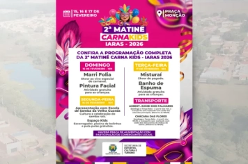 PROGRAMAÇÃO - 2ª MATINÊ CARNAKIDS IARAS 2026