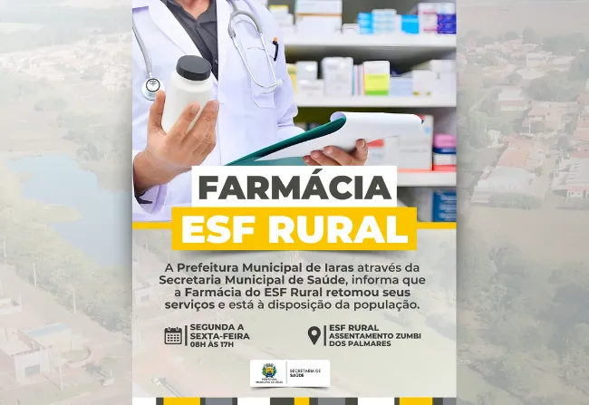 RETOMADA DO FUNCIONAMENTO DA FARMÁCIA DO ESF RURAL